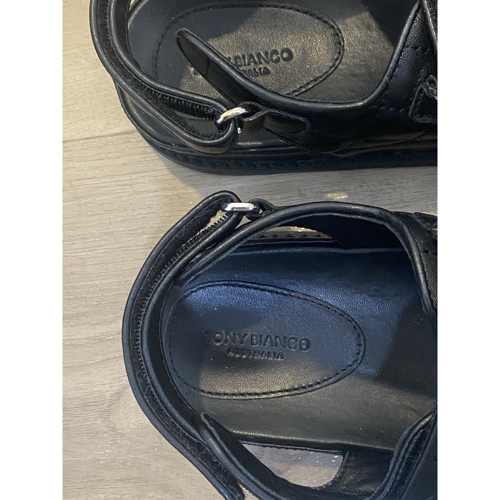 Tony Bianco Hiranni Sheep Napa Sandal Black Leather Sz EU 40 / US 9.5 - Picture 11 of 15